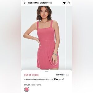 Ribbed Mini Skater Dress w/Shorts